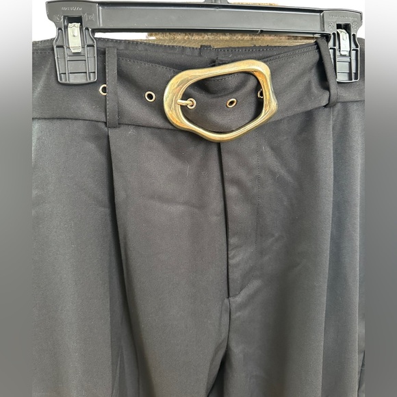 Zara buckle belt ankle length black pants - Picture 3 of 7